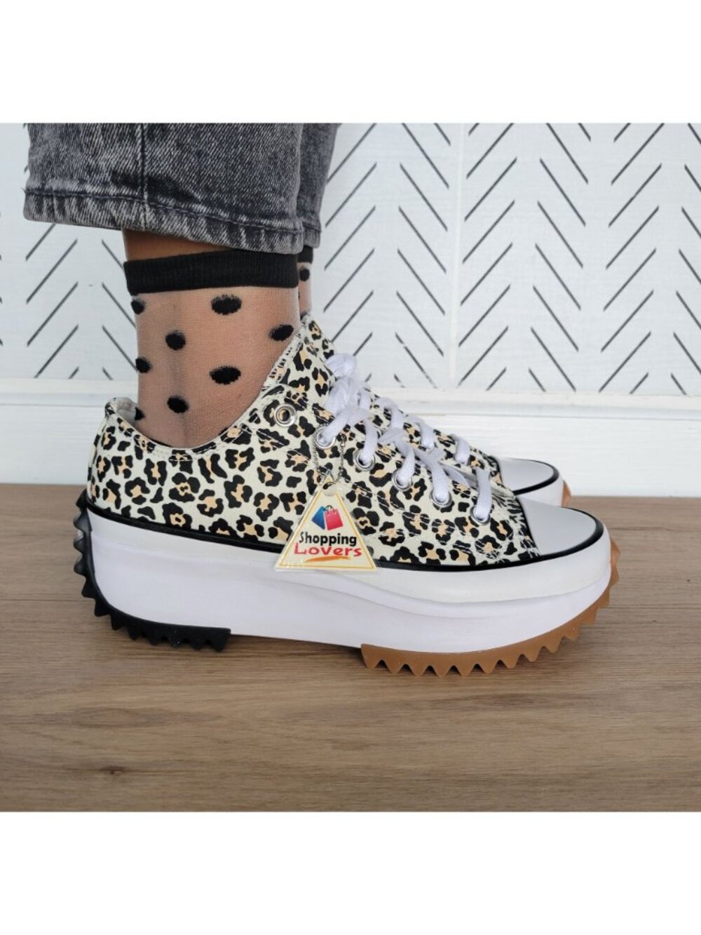 ❤️Converse Run Star Hike Platform Archive Leopard 9 Women's Shoes White A16286C - Picture 5 of 15